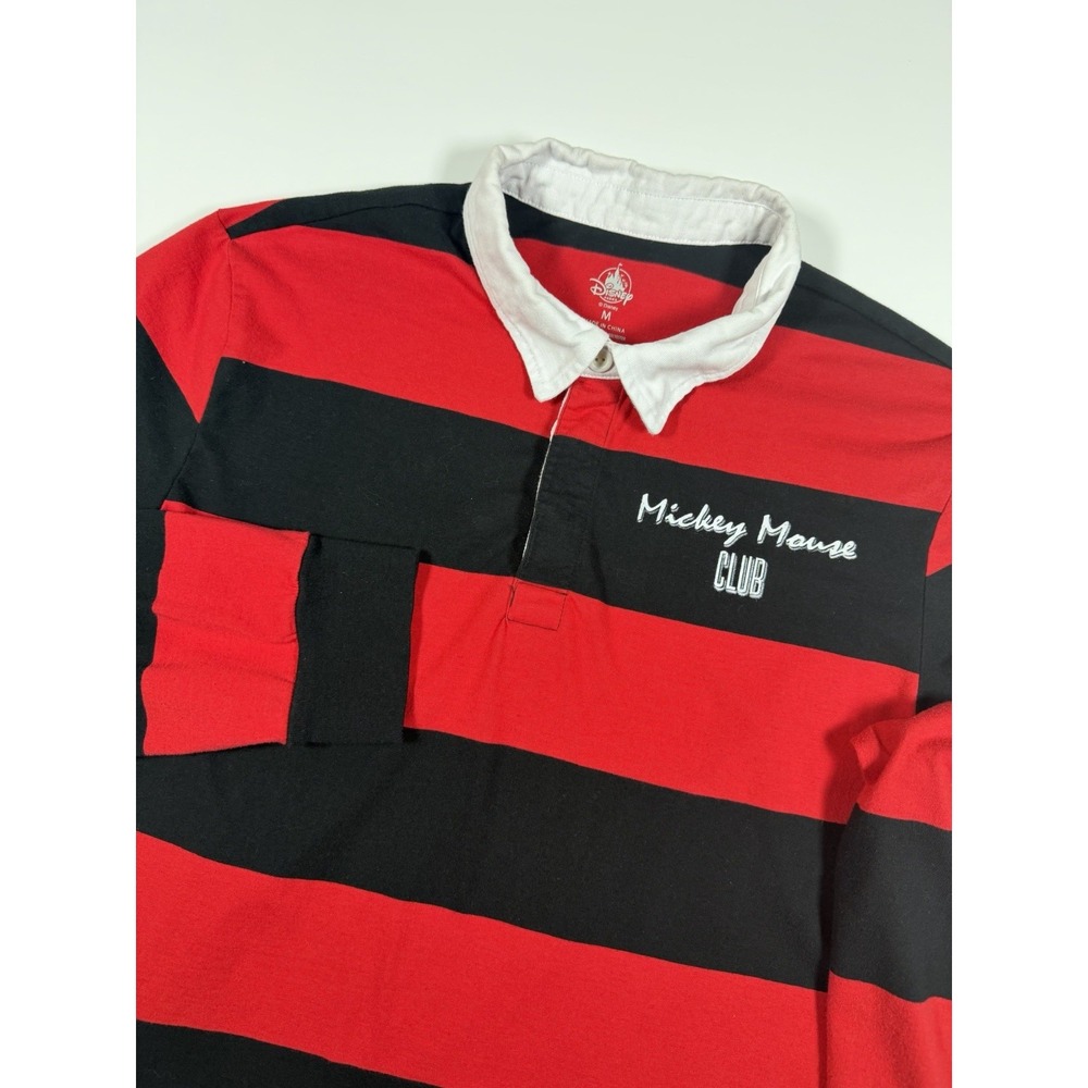 Disney Parks Mickey Mouse Club "Official Mouseketeer" Rugby Shirt Size Medium